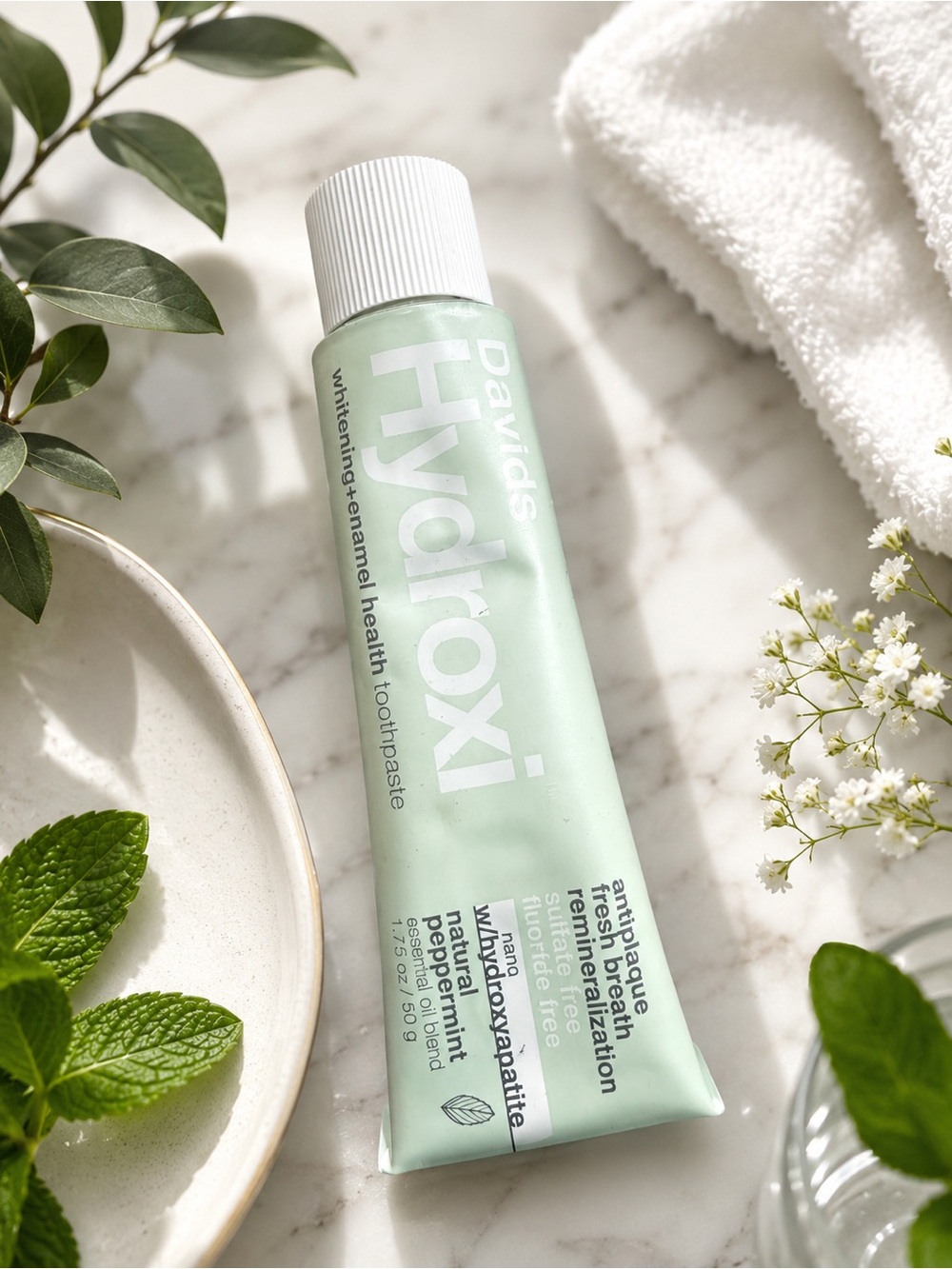 NEW Davids Hydroxi Nano Hydroxyapatite Whitening Toothpaste Peppermint 1.75oz